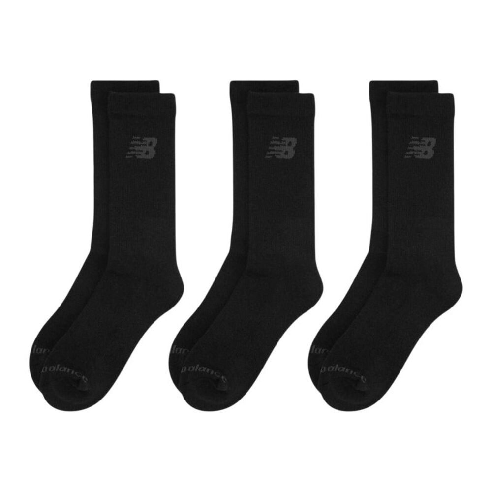 New Balance Childrens/Kids Crew Socks (Pack of 3) / Black